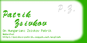 patrik zsivkov business card